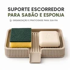 Suporte Escorredor de Sabão e Esponja | Porta Sabonete com Dreno | Organizador de Pia | Impressão 3D