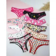 Kit com 10 Calcinhas Adulto em Microfibra Estampada Cores Sortidas
