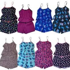 Kit com 8 Baby Dolls Adulto Feminino em poliéster
