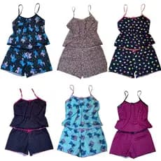 Kit com 6 Conjuntos Baby Doll Feminino Adulto em poliéster