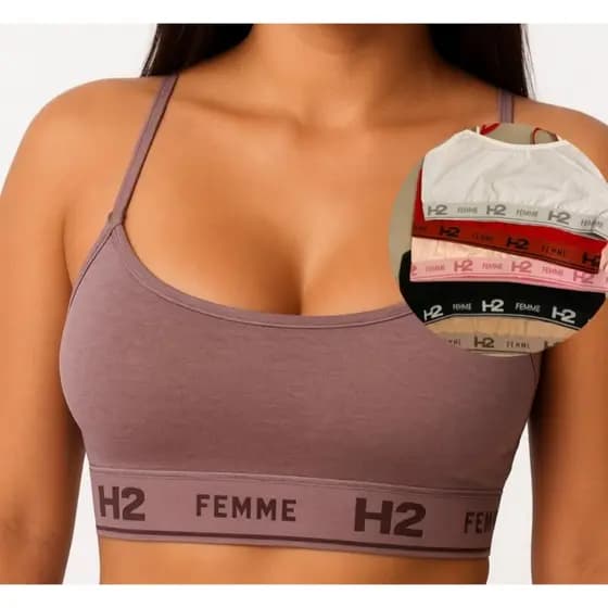 Kit com 5 Top Feminino Adulto Sortidos em Algodão Cotton