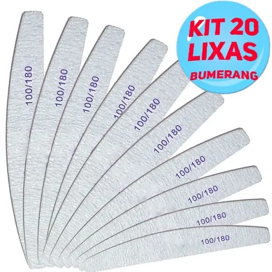25, 20, 10 e 5 Lixas Bumerangue De Unha Meia Lua 100/180 Unhas Porcelana Acrigel/gel/porcelana