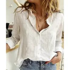 Camisa Social LISA Oversized Feminina Moda Inverno Viscolinho Manga Comprida Blogueirinha Look Trabalho