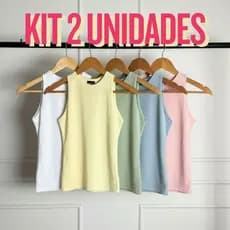 KIT 2 Blusinha Regata CANDY Feminina Suplex Duplo Básica Elegante Moda Blogueira Tendencia