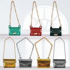 Dollhouse Brinquedos, Elegante New Metal Handbag, Boneca Acessórios para Finja Jogar Jogos para Meninas