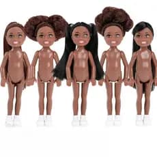 [DIY] Boneca pequena Kaili de 5 polegadas, boneca preta Chelsea de 12 cm, presente para o dia das crianças