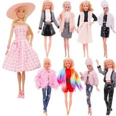 Roupas para Boneca de 30cm, Kit de Vestuário, Jaqueta de Pelúcia, Acessórios de Vestido Fashion, Brinquedo Infantil