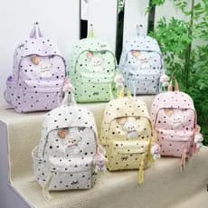 Mochila Feminina com Padrão Fofo, Mochilas de Viagem em Nylon para Meninas, Mochilas Femininas de Grande Capacidade
