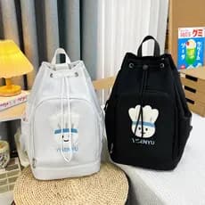 Mochila Feminina com Design de Cordão, Mochilas de Viagem em Nylon para Meninas, Mochilas Femininas de Grande Capacidade