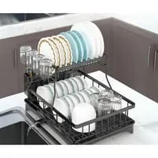 Escorredor Organizador de Louças Rack Carbono Preto
