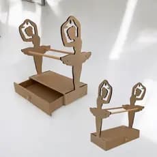 Porta Tiara Bailarina Porta Brinco Pulseira Acessórios MDF cru