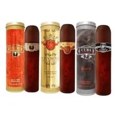 Pack, Kit, Três 3 Unidades De Perfumes Cuba Paris Gold 100ml + Cuba Royal  + Cuba Black 100ml Edt
