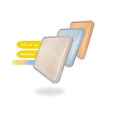 Plafon Cristal Quadrado 24w Multicor Sobrepor Borda Infinita