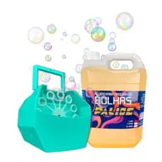 Máquina Para Bolhas De Sabão Profissional Bivolt + 5l Fluido