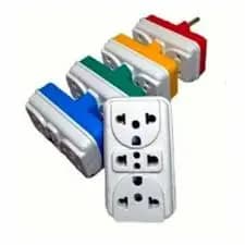 Adaptador de tomada T 3 Entrada Benjamim 10A até 2200W Alta Condutividade Colorido