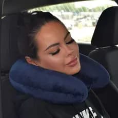 Travesseiro De Pescoço Com Botão Ergonômico Macio Para Viagem