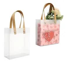 Kit Sacola Transparente Alça Para Festa Aniversário 25cm