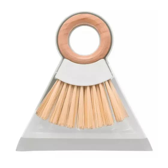Kit Bancada Mesa Escova de Bambu + Pá Para Limpeza Pia