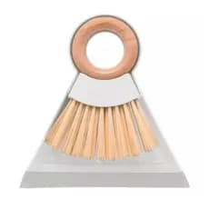 Kit Bancada Mesa Escova de Bambu + Pá Para Limpeza Pia