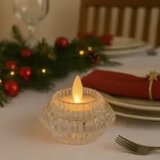 Vela Decorativa Luminária De Mesa Transparente