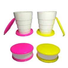 Kit 2 Copo Portátil Dobrável Copo Retrátil Flexível 150ml