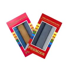 Kit 3 Lenços Premier Acessório De Bolso Para Terno Masculinos 100% Algodão
