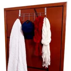 Cabide De Roupas Com 6 Ganchos de Porta Quarto Banheiro Pendurar Roupas Prático