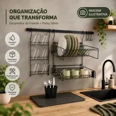 Escorredor de Louça Suspenso Porta Talher Organizador Pia Porta Copos Prato Cozinha Barra Modular