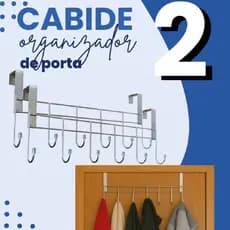 Kit 2 Cabides Com 6 Ganchos De Porta Multiuso Pendurar Roupa Toalha Prático Organizador Guarda Roupa
