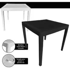 Mesa Plástica Rattan 4 Lugares 80x80 – Ideal para Jardim Varanda ou Churrasqueira Desmontável
