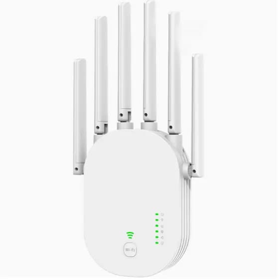 Repetidor Sem Fio De 1200Mbps 6 Antenas Amplificador De Rede De Banda Dupla 2.4G