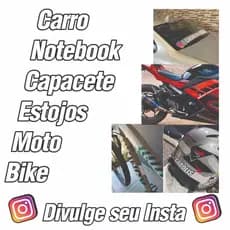 Adesivo Personalizado Com Seu @ Instagram Para Carro Moto Notebook Capacete e Bike Resistente