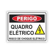 Kit 40 Placas Risco De Choque Quadro Eletrico 20x15cm Pvc