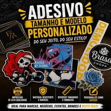 Adesivo Personalizado Qualquer Tamanho Colorido Vinil Recorte Alta Qualidade Premium