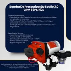 Bomba Pressurização SEAFLO 3.0 GPM 55 PSI 42S Para Motorhome Barco Lancha Bomba D'Água Náutica