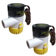 Kit com 2 Bombas de Porão LifeK 1100 GPH 12V Submersíveis para Barco Lancha Veleiro Pesca e Embarcações Náuticas