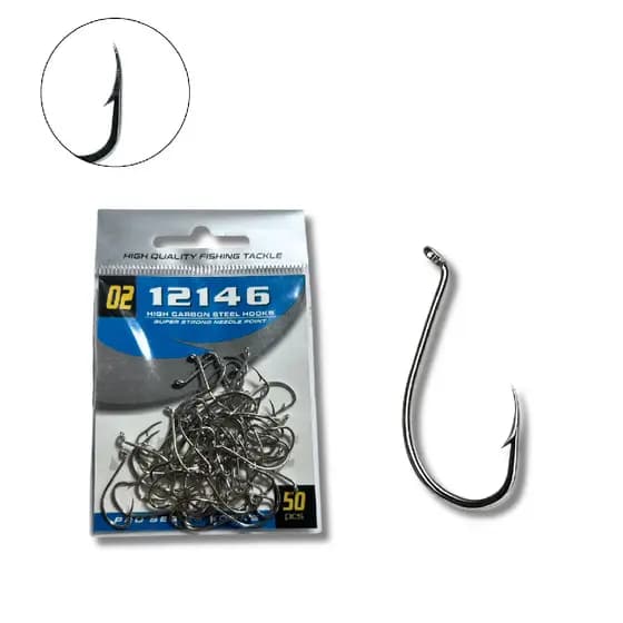 Anzol Nickel Sports 12146 - 50 unidades Tamanho 02 Aço Resistente Para Pesca em Geral Marine Sports
