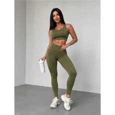 Conjunto Fitness Roupa de Academia Feminina Top e Calça Suplex  Zero alta compressão