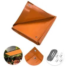 Tela Lona Laranja 4x2 M Impermeável Shade Lux Para Sombra E Cobertura Externa Kit Instalação