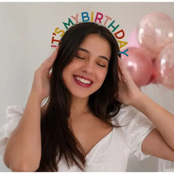 Tiara de Cabelo Aniversário Arranjo It's My Birthday Colorido Adulto Infantil