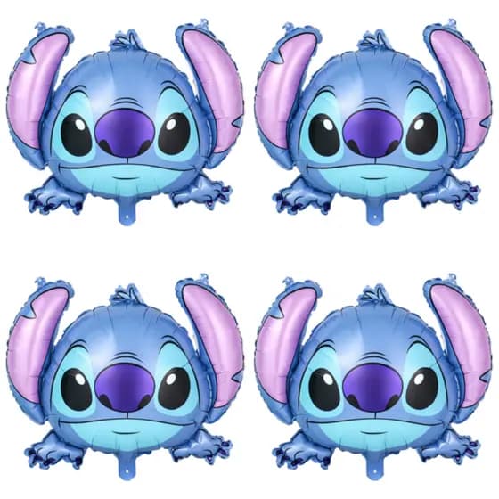 Balão Aniversário Metalizado Stitch Grande 4 Un Enfeite Festa Infantil