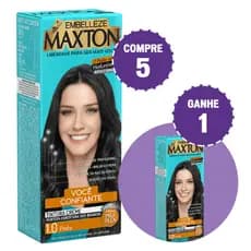 KIT COMPRE 5 TINTA DE CABELO MAXTON MORENA +CONFIANTE PRETO 1.0 E GANHE 1