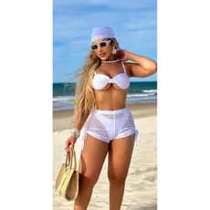SAIDA DE PRAIA FEMININA-SHORT DE PRAIA -SHORT COM TIRA DO LADO   ref:2273
