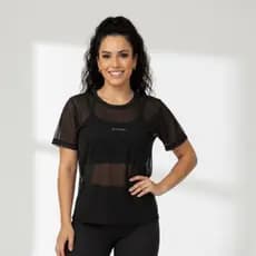camisa de tule  transparente-blusa de academia ref;2456