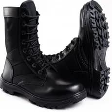Coturno Bota Militar Masculino Tático De Couro Impermeável Reforçado Costurado Super Leve Macio e Solado Antiderrpante