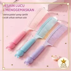 Pente De Cabelo Exclusivo Com Personagem De Coelho , Dentes Apertados Para Mulheres , Homens , Crianças , Cabo Antiderra