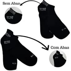 Meia Preta Masculina com Abas em Algodão Proteção para Calos em Calcanhares - Promoção !