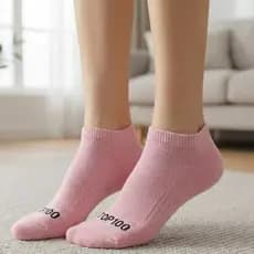 Meia Feminina Cano Curto Soquete em Algodão Rosa Macias e Confortáveis - Promoção !