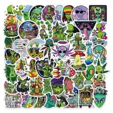 200/50 Pcs Adesivos De Cogumelo De Desenho Animado De Sapo Estético Psicodélico Legal