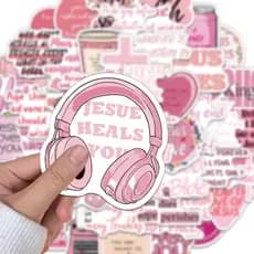Adesivos Rosa Da Bíblia Jesus (50 Peças/Set , Sem Repetição) – Decalques Decorativos Adoráveis Para Enfeite De Caderno ,